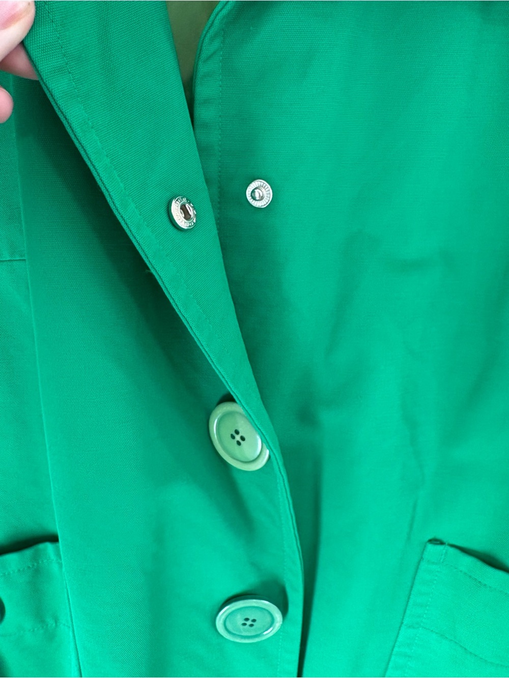 Gallery Bright Green Button-Front Rain Trench Coat - Picture 4 of 4